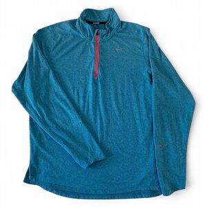 Nike Men’s Dri-Fit Running Shirt Long Sleeve 1/4 Zip Shirt Large Blue